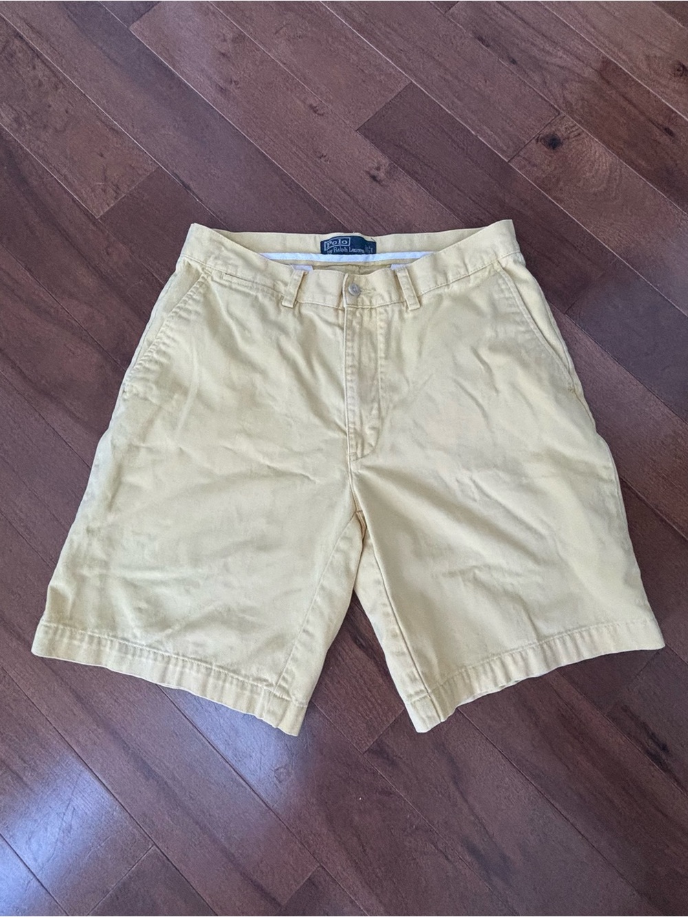 Ralph Lauren Pale Yellow Flat Front Chino Shorts